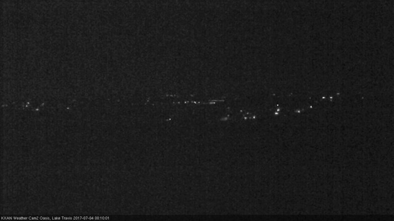 Lake Travis webcam, July 3, 2017 11:15 PM CT