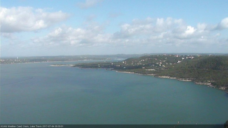 Lake Travis webcam, July 4, 2017 9:00 AM CT