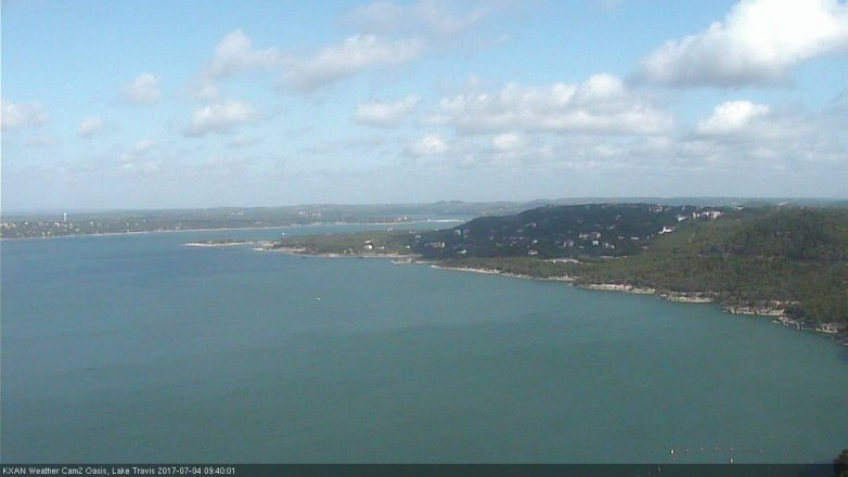 Lake Travis webcam, July 4, 2017 9:05 AM CT