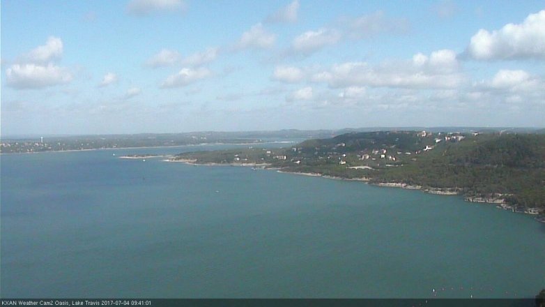 Lake Travis webcam, July 4, 2017 9:10 AM CT