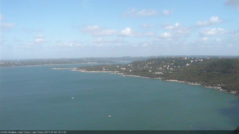 Lake Travis webcam, July 4, 2017 9:25 AM CT