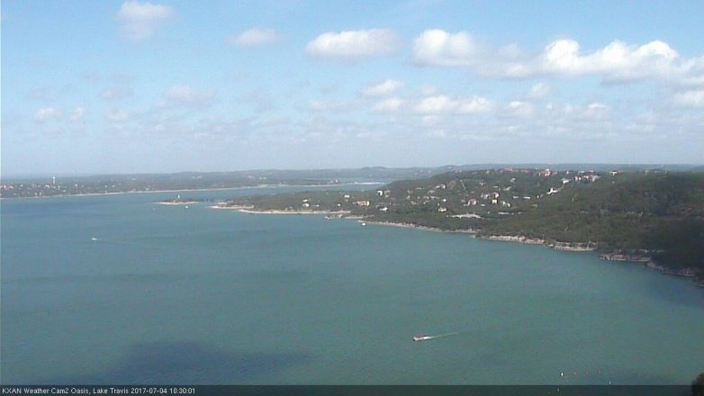 Lake Travis webcam, July 4, 2017 9:35 AM CT