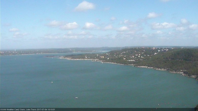 Lake Travis webcam, July 4, 2017 9:40 AM CT