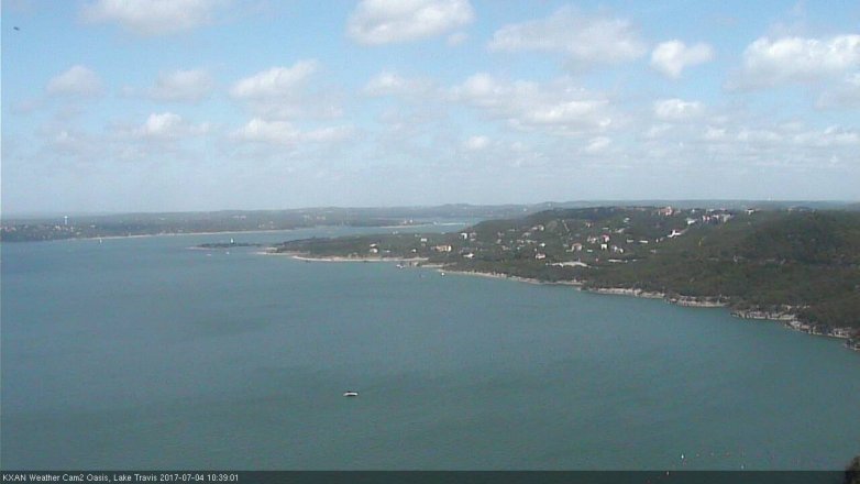 Lake Travis webcam, July 4, 2017 10:05 AM CT