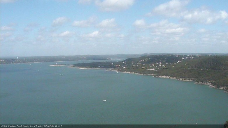 Lake Travis webcam, July 4, 2017 10:10 AM CT