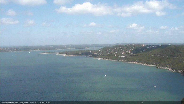 Lake Travis webcam, July 4, 2017 10:40 AM CT