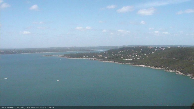 Lake Travis webcam, July 4, 2017 11:10 AM CT