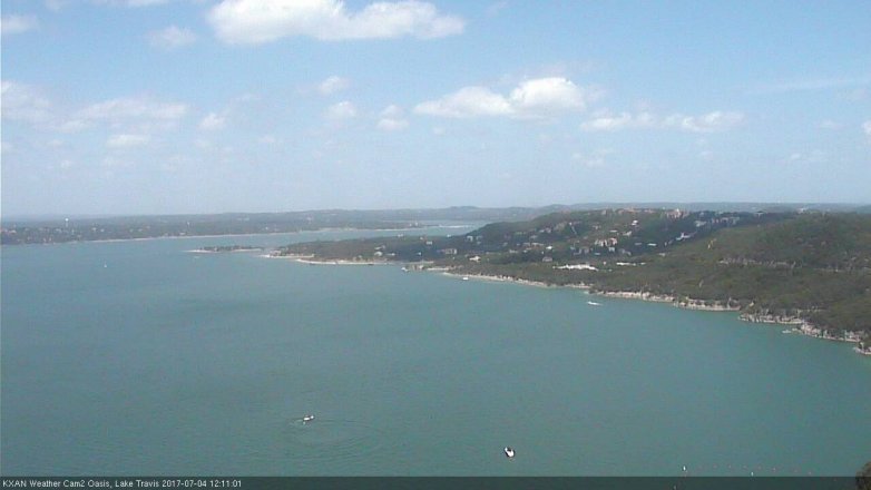 Lake Travis webcam, July 4, 2017 11:15 AM CT