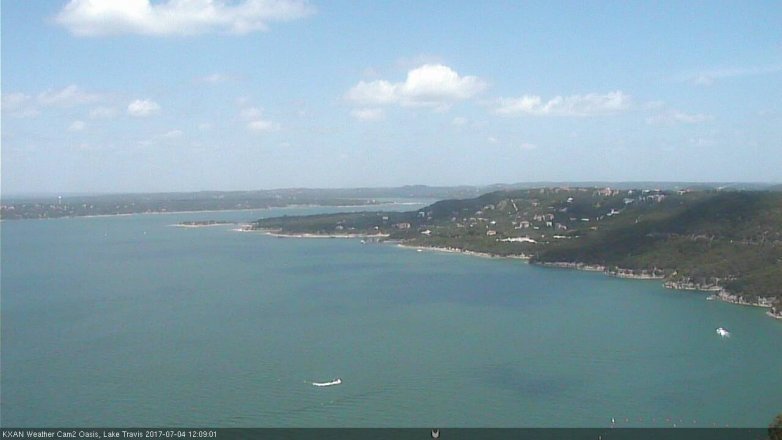 Lake Travis webcam, July 4, 2017 11:20 AM CT