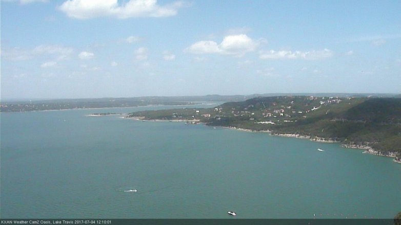 Lake Travis webcam, July 4, 2017 11:40 AM CT