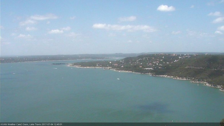 Lake Travis webcam, July 4, 2017 11:45 AM CT