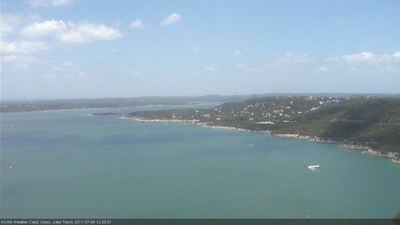 Lake Travis webcam, July 4, 2017 12:00 PM CT
