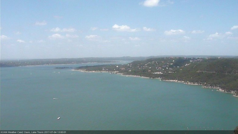 Lake Travis webcam, July 4, 2017 12:05 PM CT