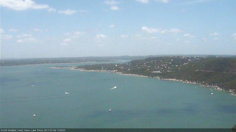 Lake Travis webcam, July 4, 2017 12:15 PM CT