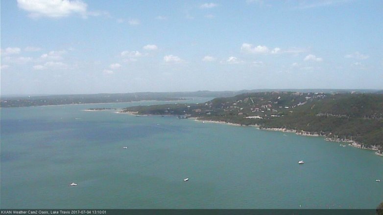Lake Travis webcam, July 4, 2017 12:20 PM CT