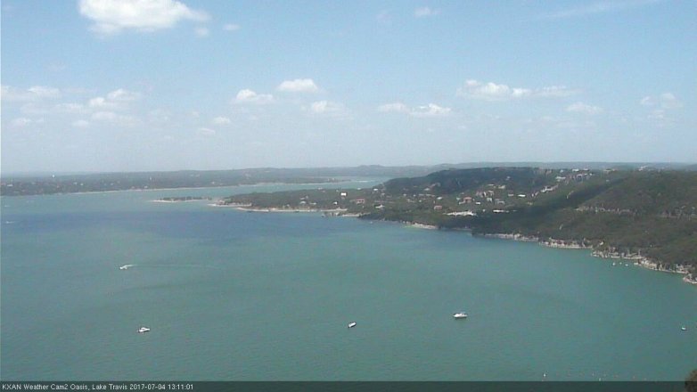 Lake Travis webcam, July 4, 2017 12:35 PM CT