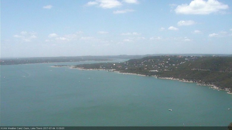 Lake Travis webcam, July 4, 2017 12:55 PM CT