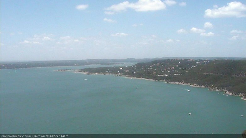 Lake Travis webcam, July 4, 2017 1:05 PM CT