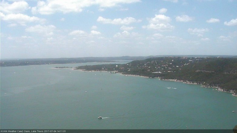 Lake Travis webcam, July 4, 2017 1:15 PM CT