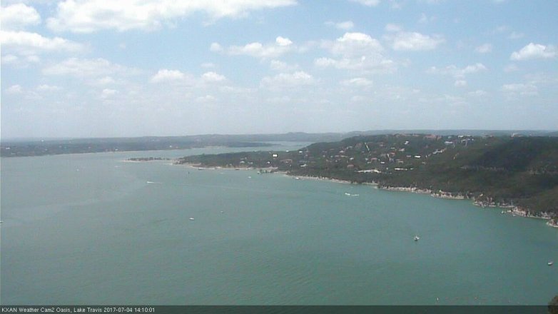 Lake Travis webcam, July 4, 2017 1:25 PM CT
