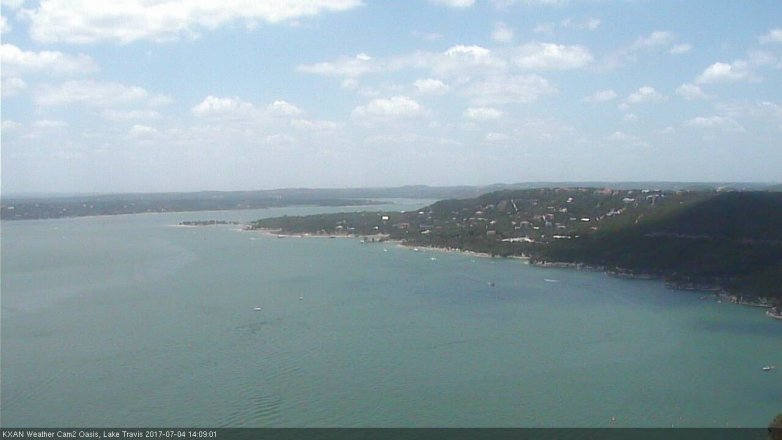 Lake Travis webcam, July 4, 2017 1:35 PM CT