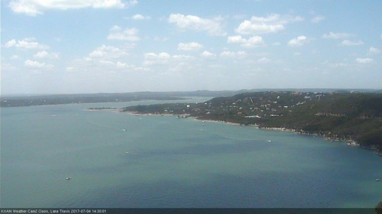 Lake Travis webcam, July 4, 2017 1:50 PM CT