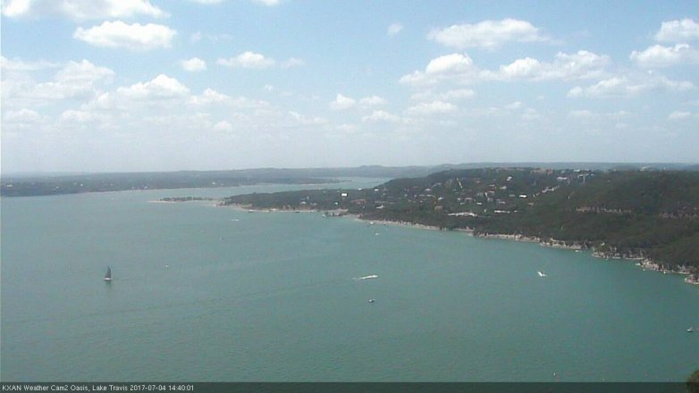 Lake Travis webcam, July 4, 2017 1:55 PM CT