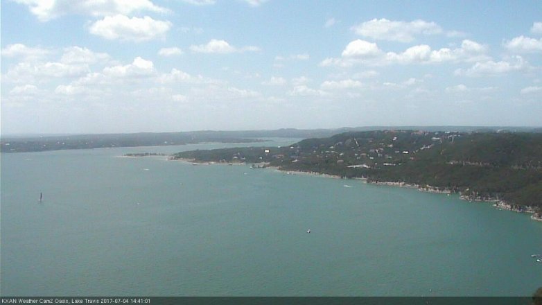Lake Travis webcam, July 4, 2017 2:05 PM CT