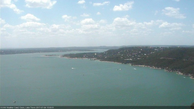 Lake Travis webcam, July 4, 2017 2:10 PM CT