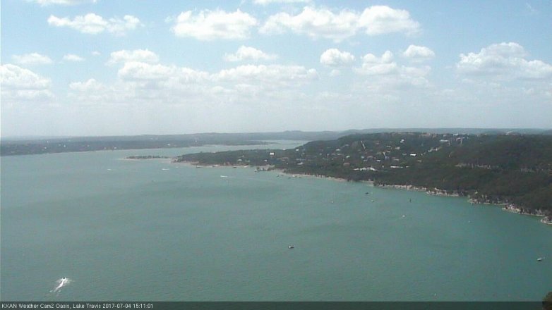 Lake Travis webcam, July 4, 2017 2:20 PM CT
