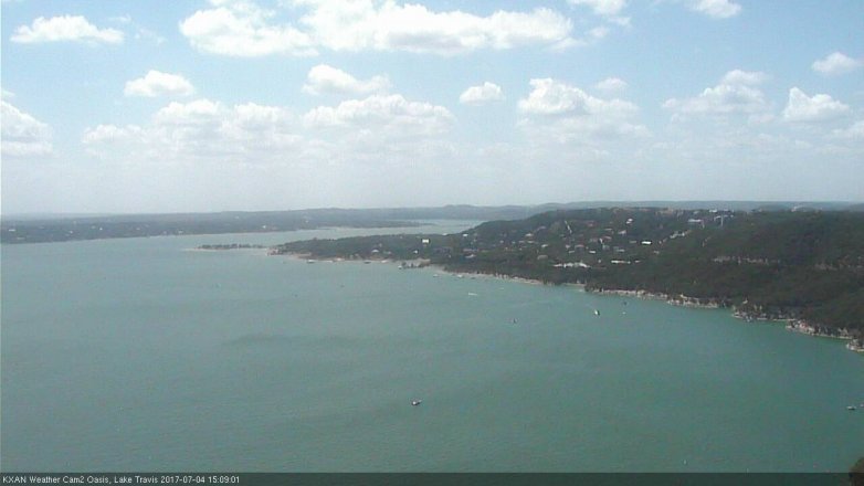 Lake Travis webcam, July 4, 2017 2:25 PM CT