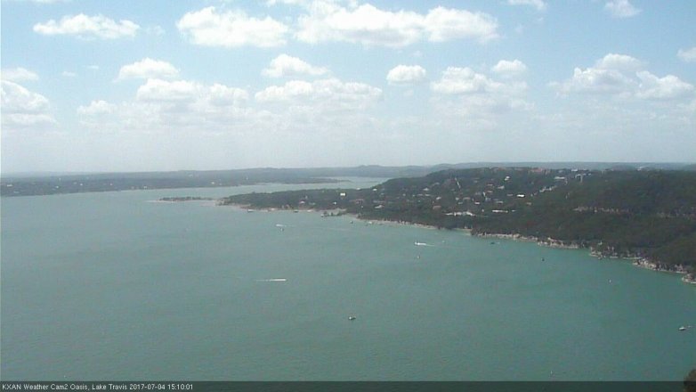 Lake Travis webcam, July 4, 2017 2:30 PM CT
