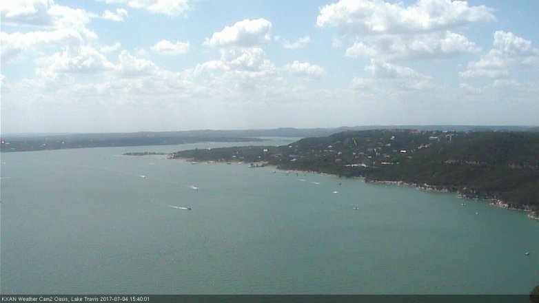 Lake Travis webcam, July 4, 2017 3:05 PM CT