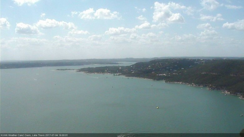 Lake Travis webcam, July 4, 2017 3:15 PM CT