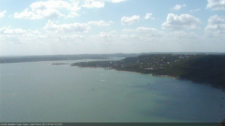Lake Travis webcam, July 4, 2017 3:30 PM CT