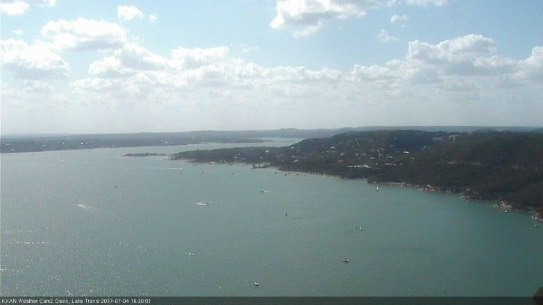 Lake Travis webcam, July 4, 2017 4:00 PM CT