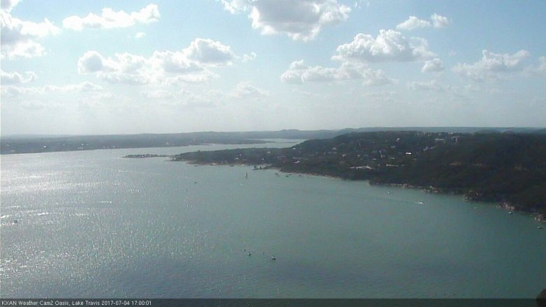 Lake Travis webcam, July 4, 2017 4:15 PM CT
