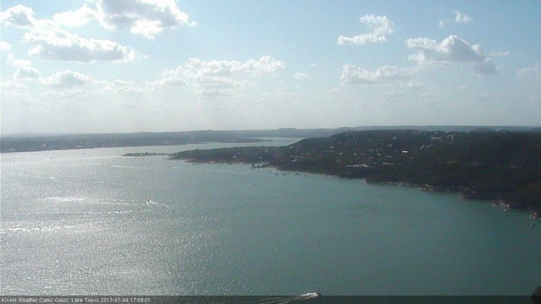 Lake Travis webcam, July 4, 2017 4:20 PM CT