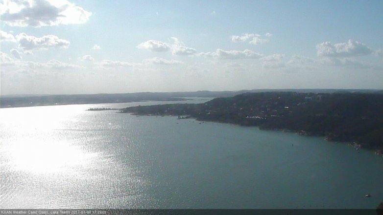 Lake Travis webcam, July 4, 2017 5:00 PM CT