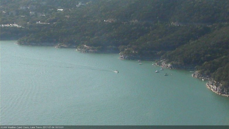 Lake Travis webcam, July 4, 2017 5:20 PM CT