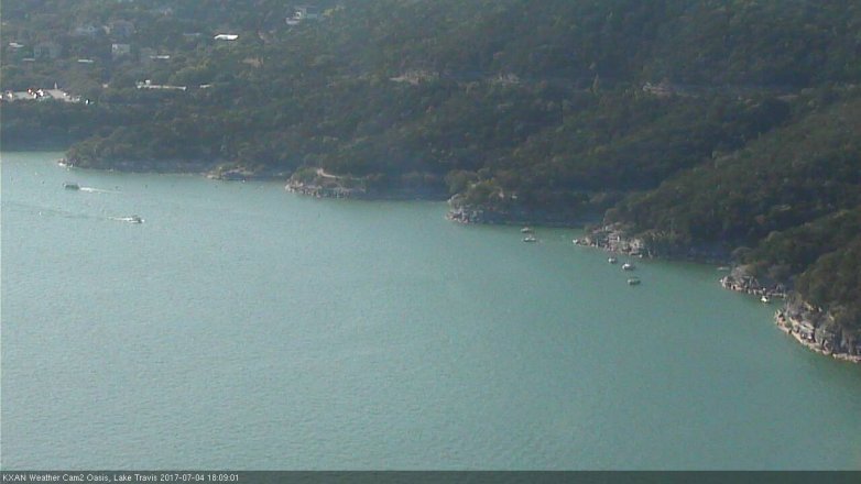 Lake Travis webcam, July 4, 2017 5:25 PM CT