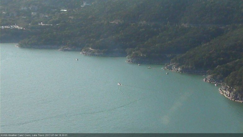 Lake Travis webcam, July 4, 2017 5:35 PM CT