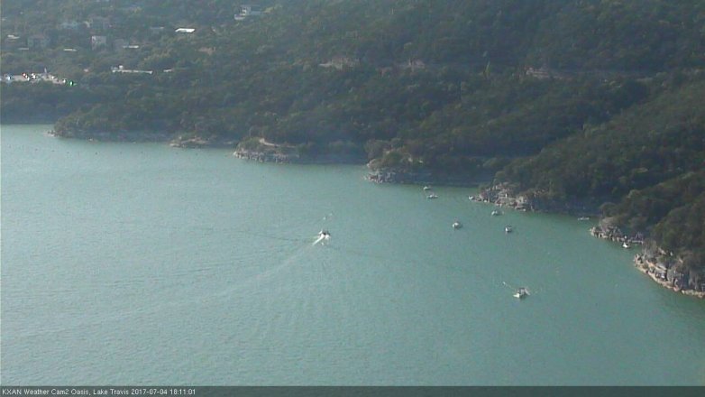 Lake Travis webcam, July 4, 2017 5:40 PM CT