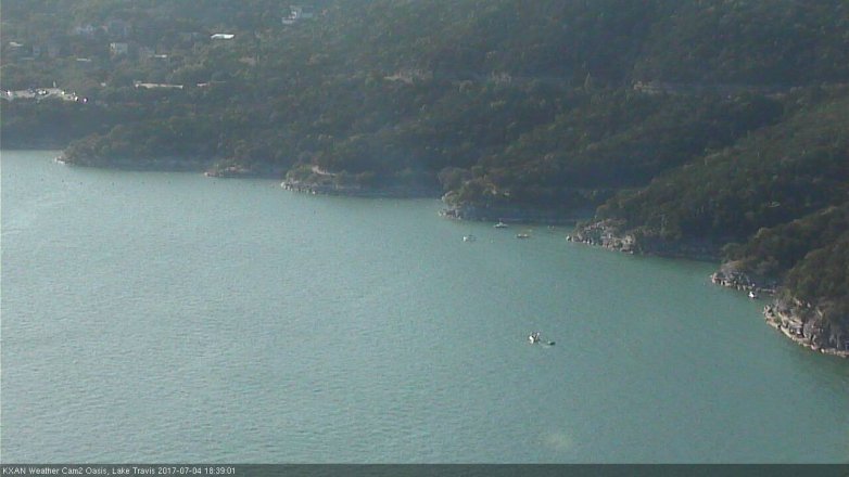 Lake Travis webcam, July 4, 2017 5:45 PM CT