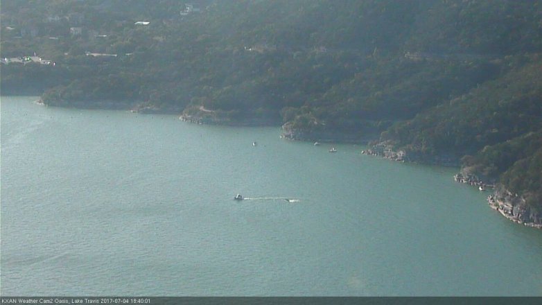 Lake Travis webcam, July 4, 2017 5:50 PM CT