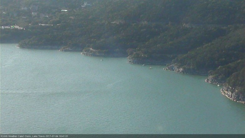 Lake Travis webcam, July 4, 2017 6:00 PM CT