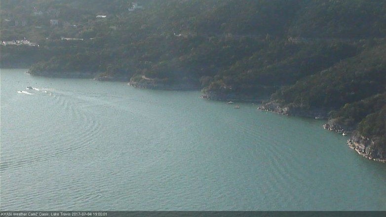 Lake Travis webcam, July 4, 2017 6:05 PM CT