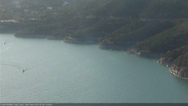Lake Travis webcam, July 4, 2017 6:20 PM CT