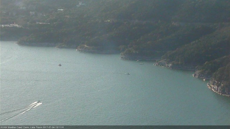 Lake Travis webcam, July 4, 2017 6:25 PM CT
