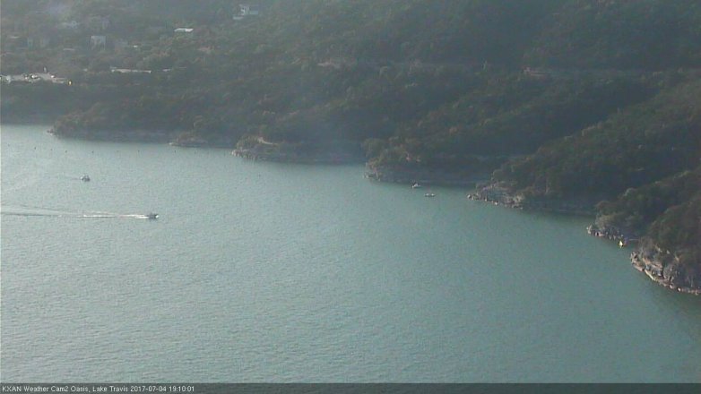 Lake Travis webcam, July 4, 2017 6:40 PM CT